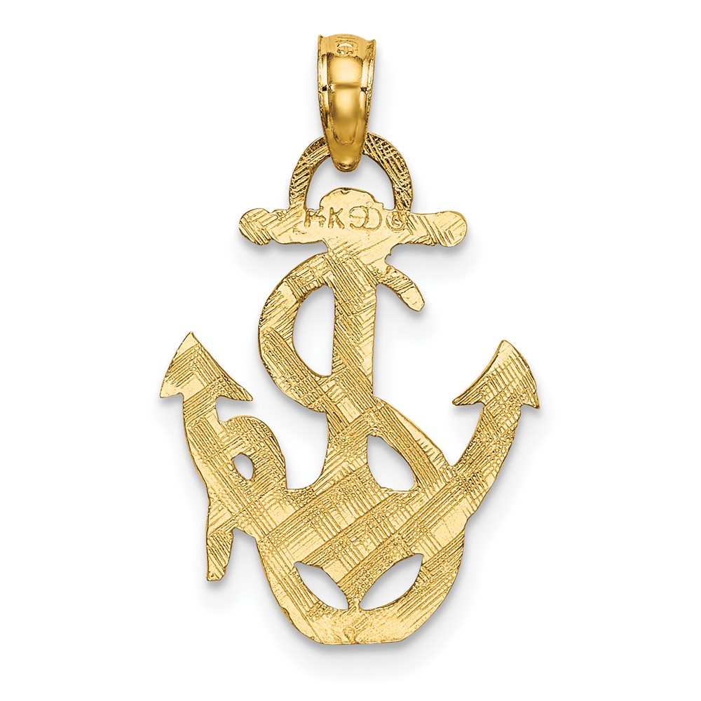 14K Polished Anchor and Rope Charm (K7401)