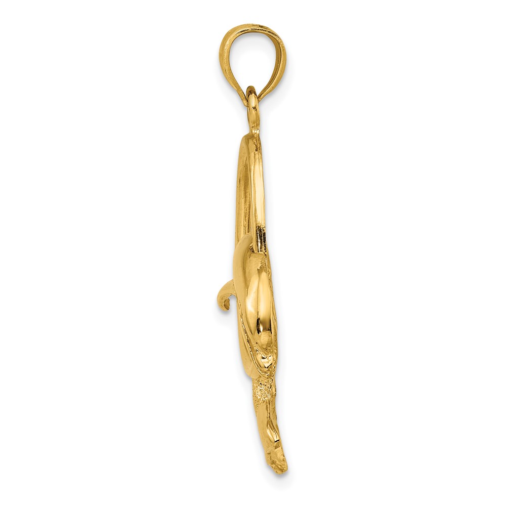 14K Dolphin Jumping Through Hoop Charm (K7403)
