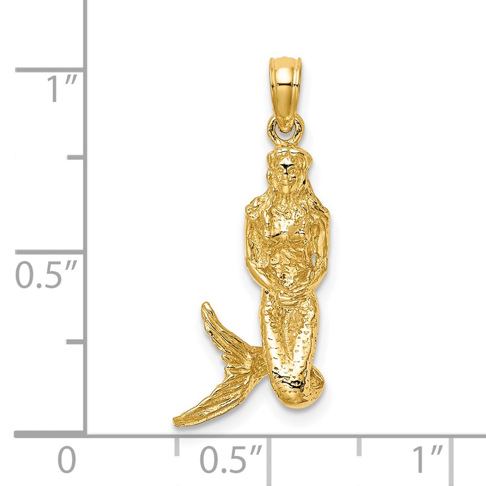 14K 3-D Mermaid Charm (K7408)