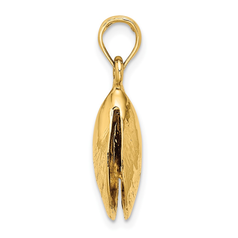 14K 3-D Polished Mussel Shell Charm (K7452)