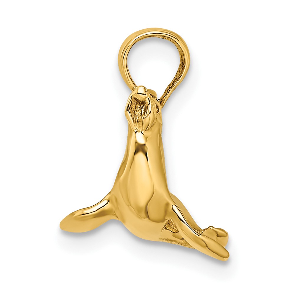 14K 3-D Polished Seal Charm (K7453)