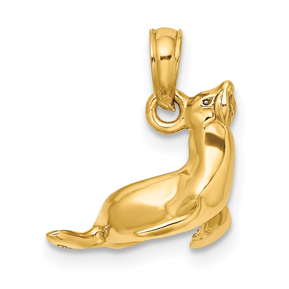 14K 3-D Polished Seal Charm (K7453)
