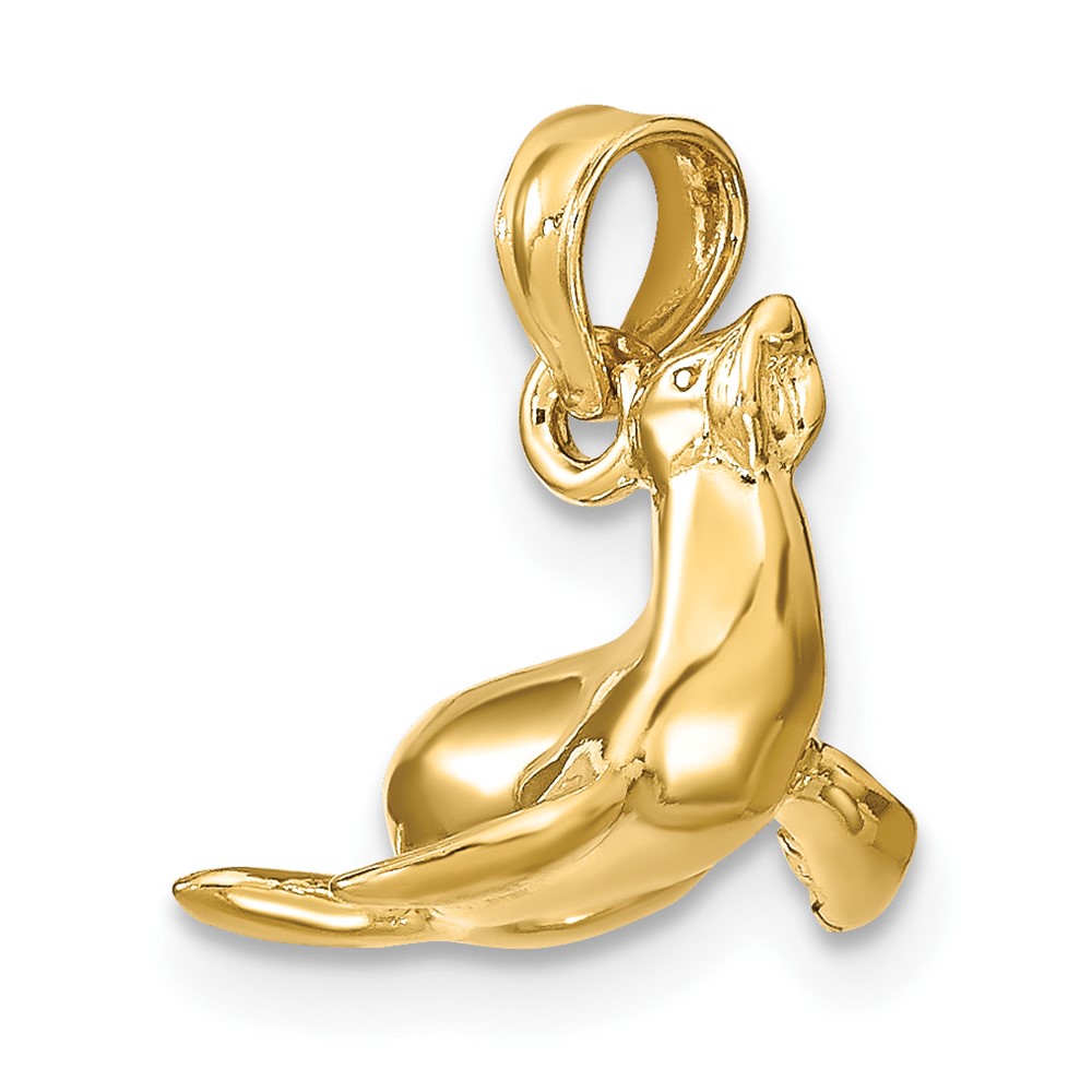 14K 3-D Polished Seal Charm (K7453)