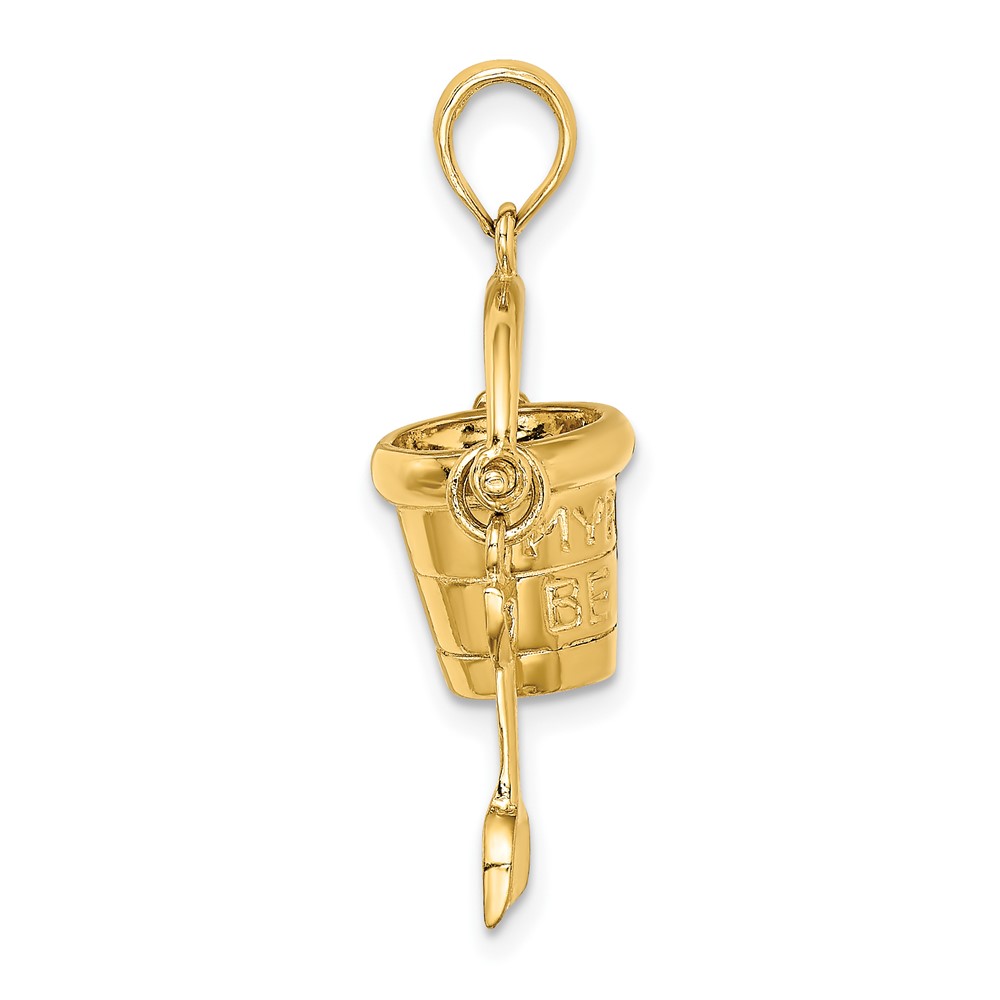 14K 3D MYRTLE BEACH Bucket and Shovel Charm (K7468)