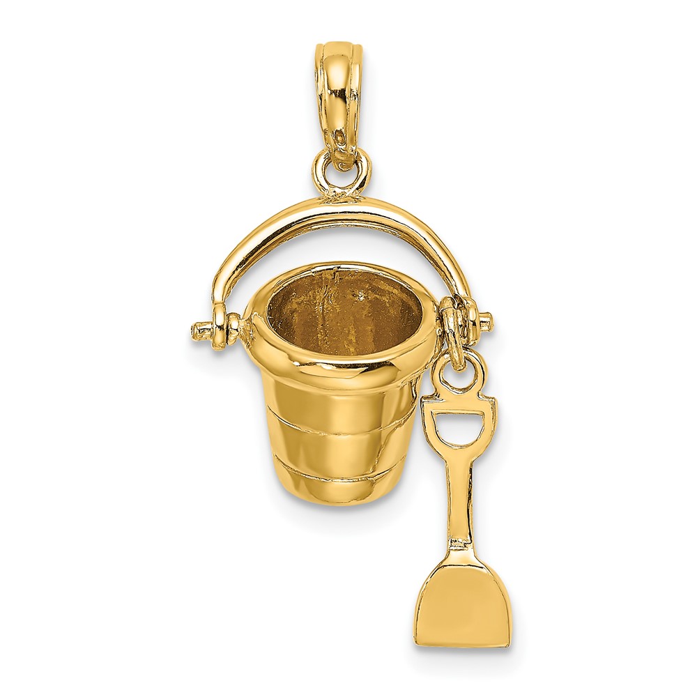 14K 3D MYRTLE BEACH Bucket and Shovel Charm (K7468)