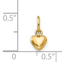 14K Yellow Gold Polished 3-D Puffed Heart Charm view 3