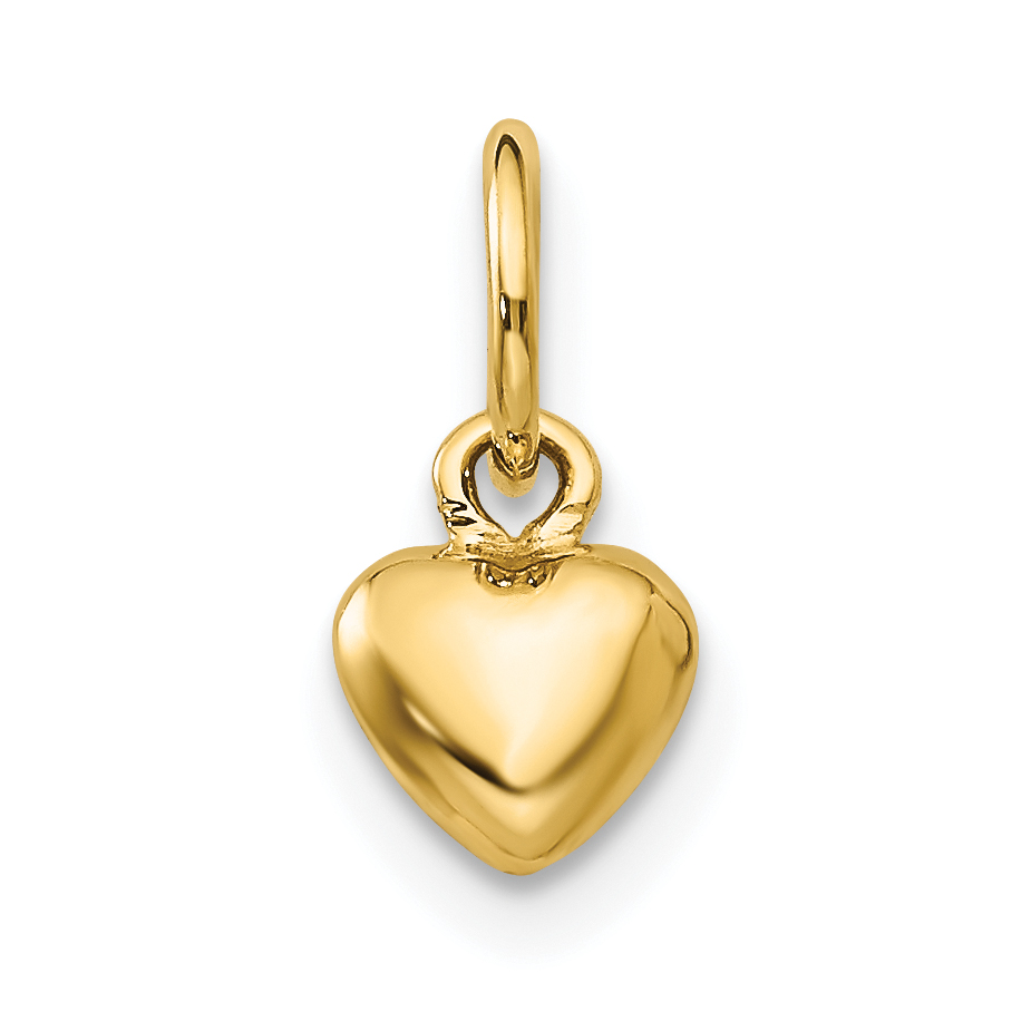 14K Polished 3-D Puffed Heart Charm (K747)