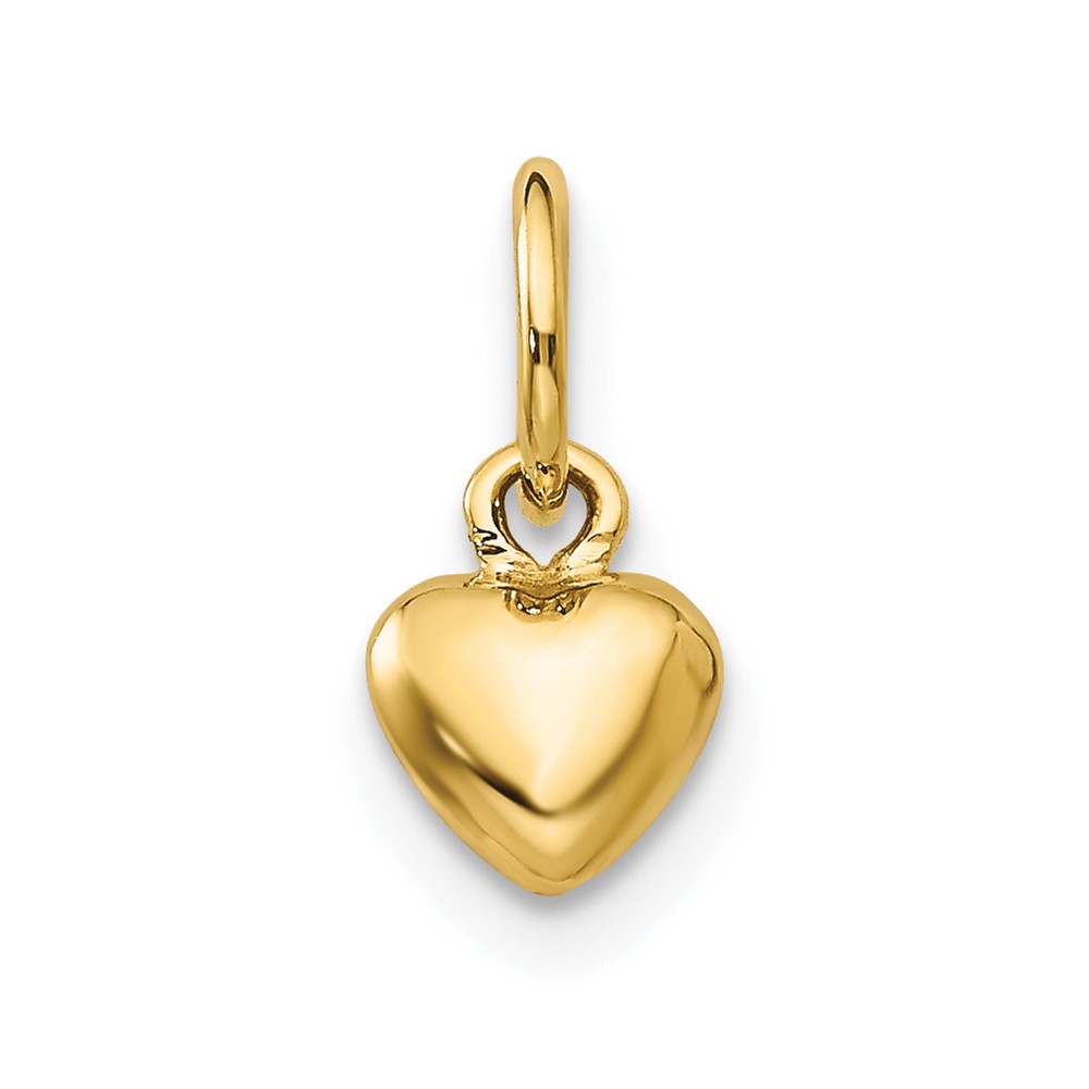 14K Polished 3-D Puffed Heart Charm (K747)