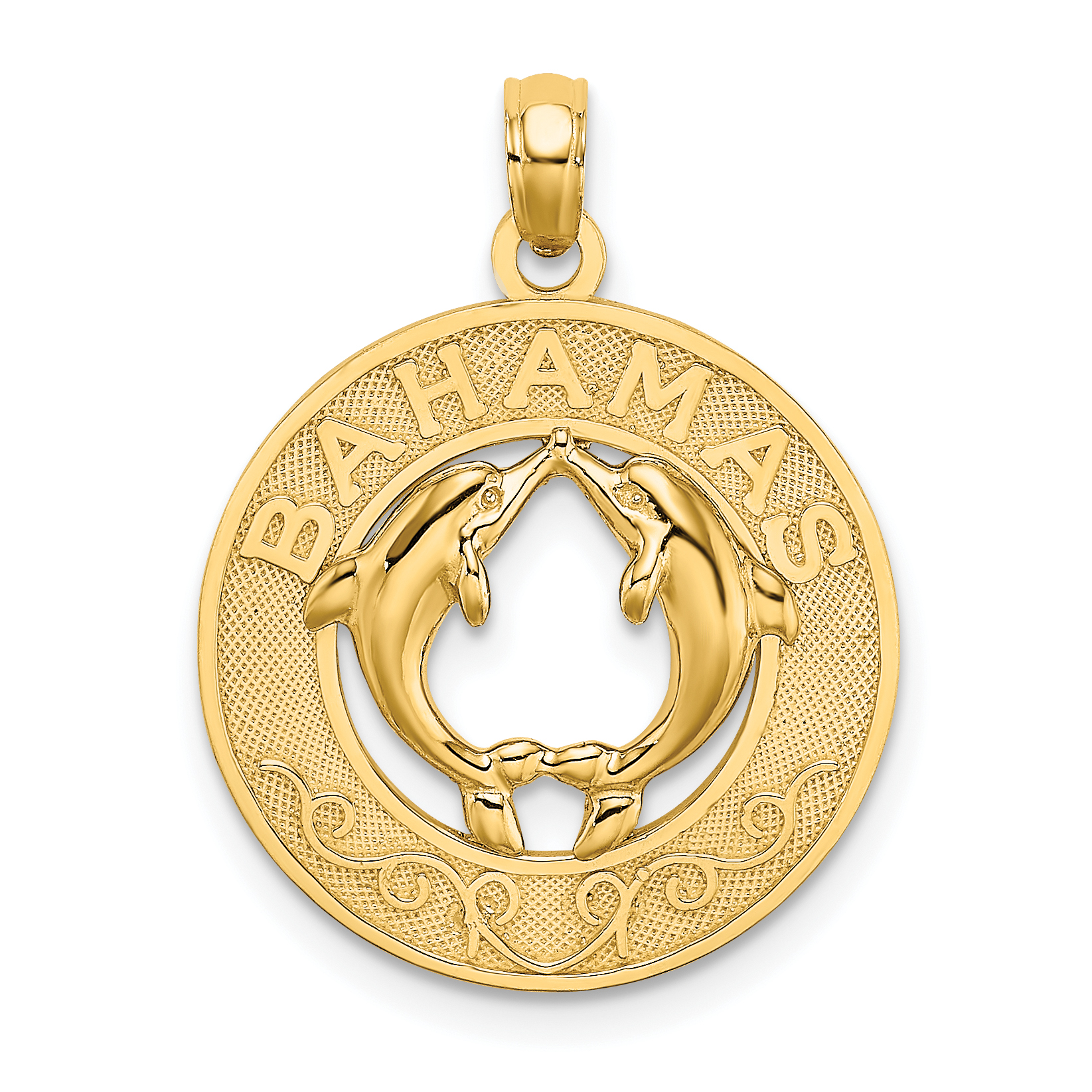 14K BAHAMAS Dolphin Charm (K7602)