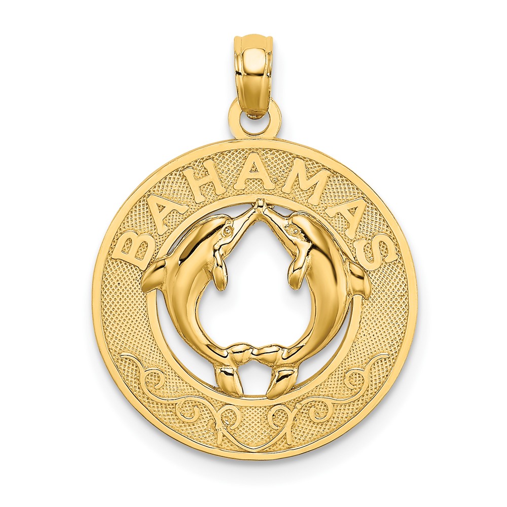 14K BAHAMAS Dolphin Charm (K7602)