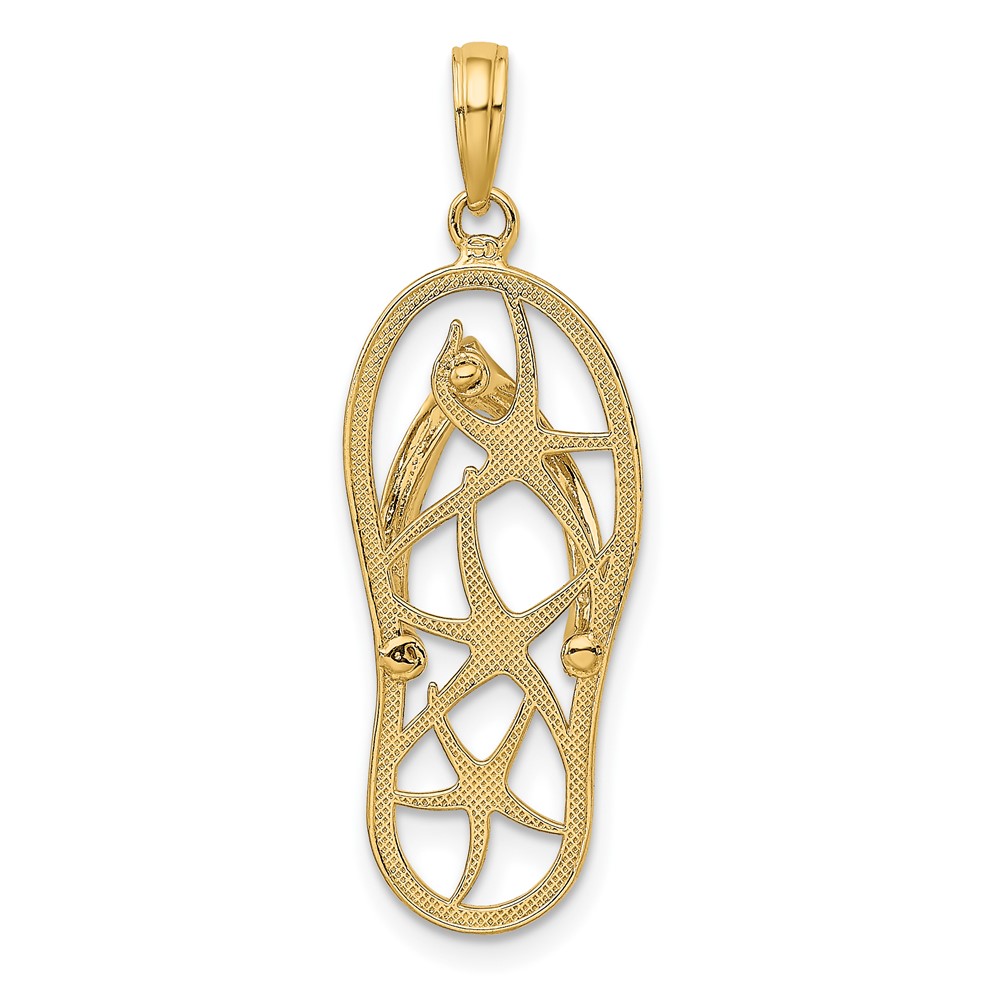 14K Multi Starfish Flip-Flop Charm (K7612)