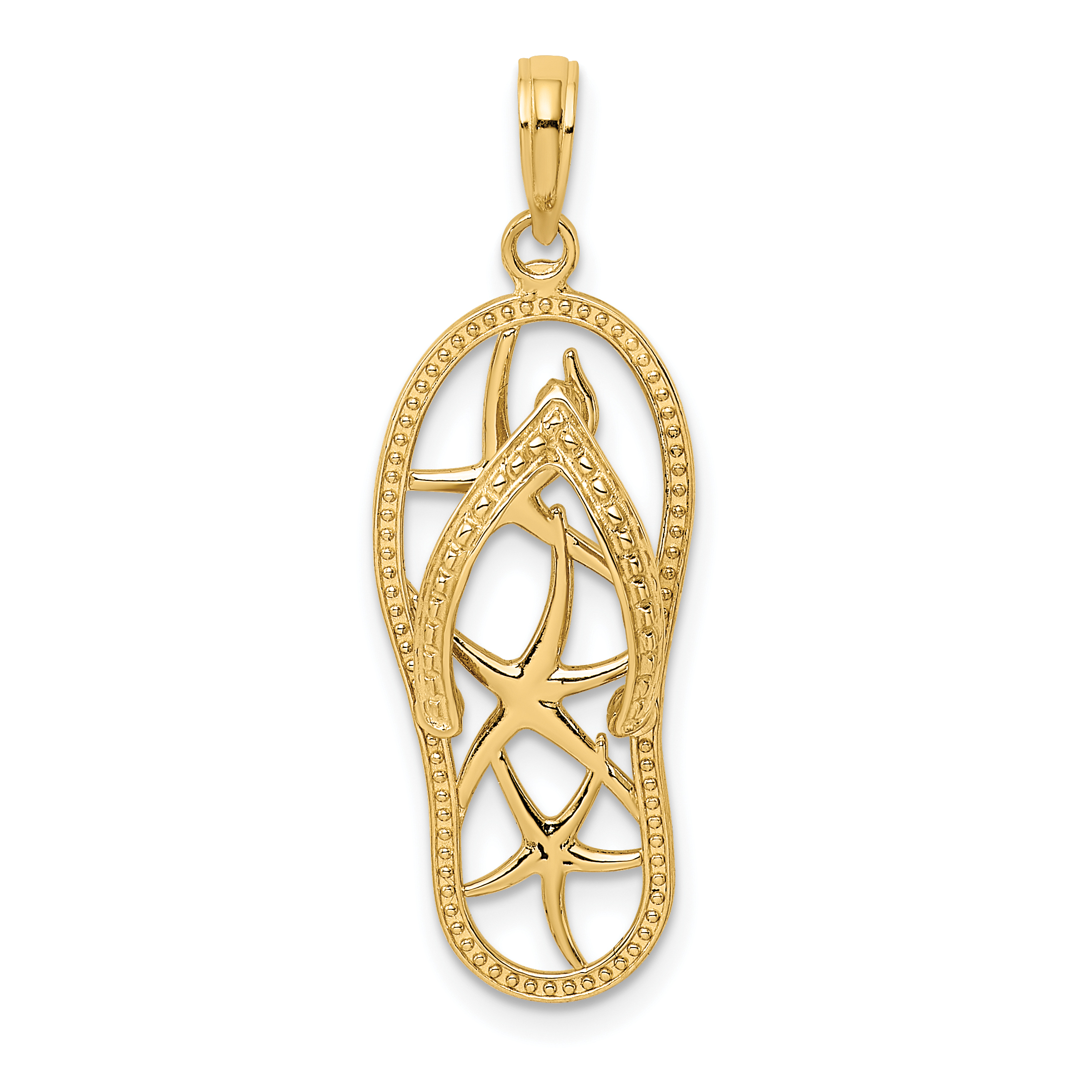 14K Multi Starfish Flip-Flop Charm (K7612)