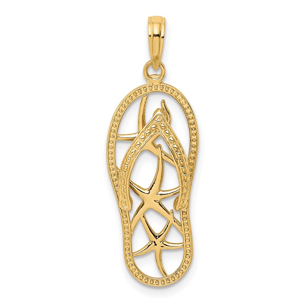 14K Multi Starfish Flip-Flop Charm (K7612)