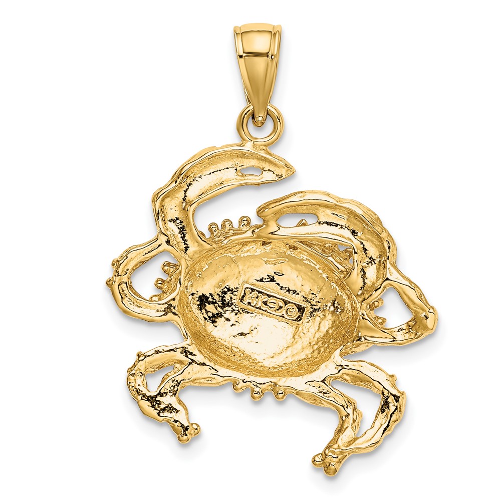 14K Yellow Gold 2-D Crab Pendant K7628 | eBay