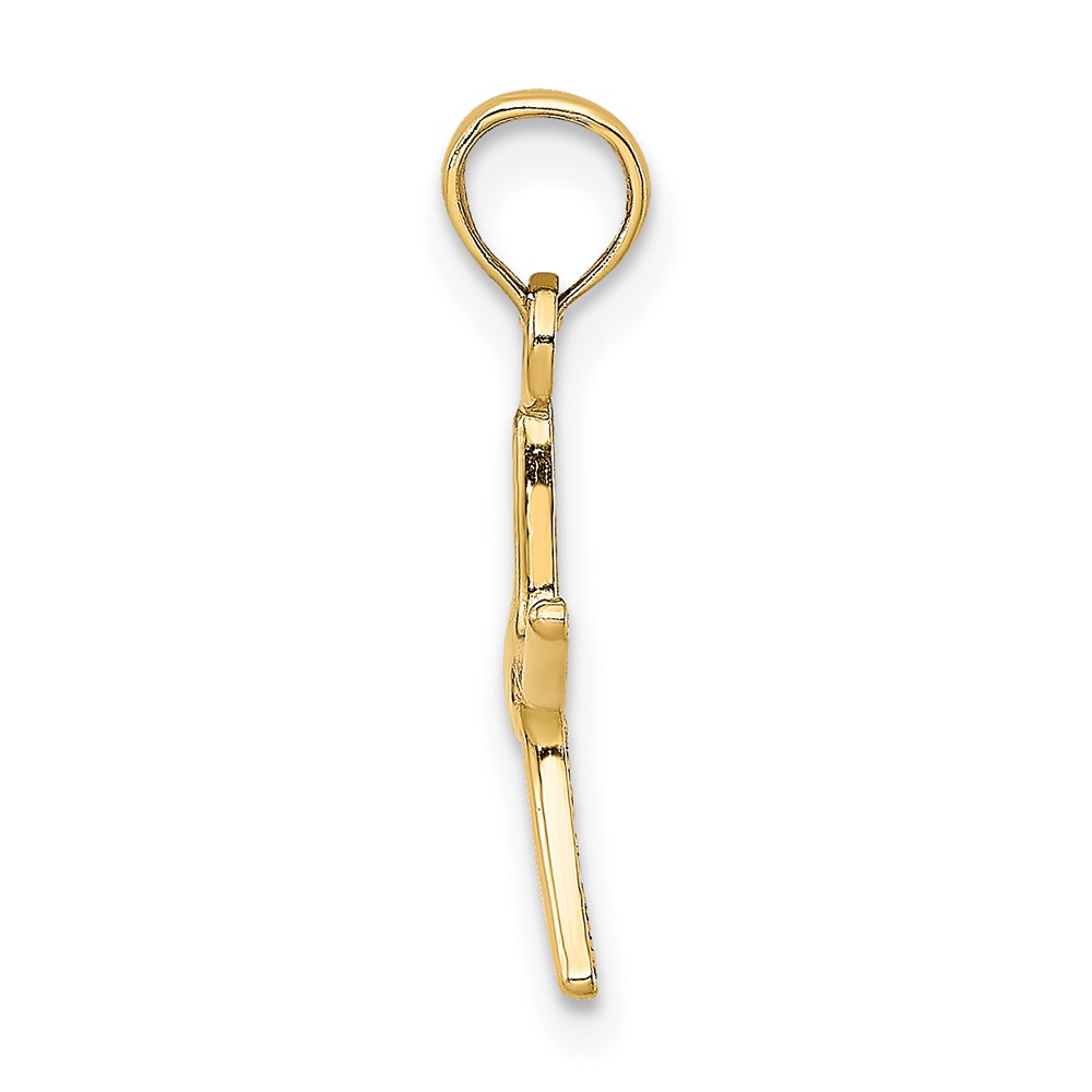 14K Polished Mini Dancing Starfish Charm (K7660)