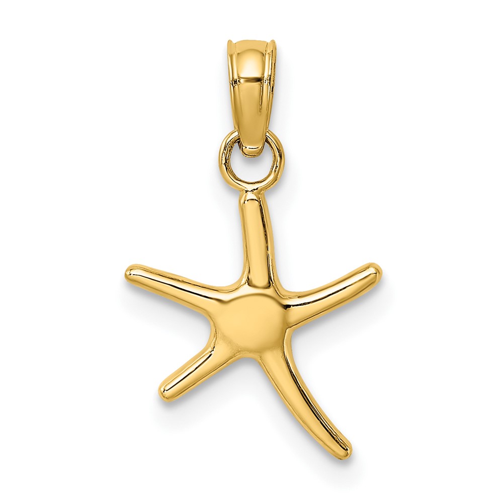 14K Polished Mini Dancing Starfish Charm (K7660)