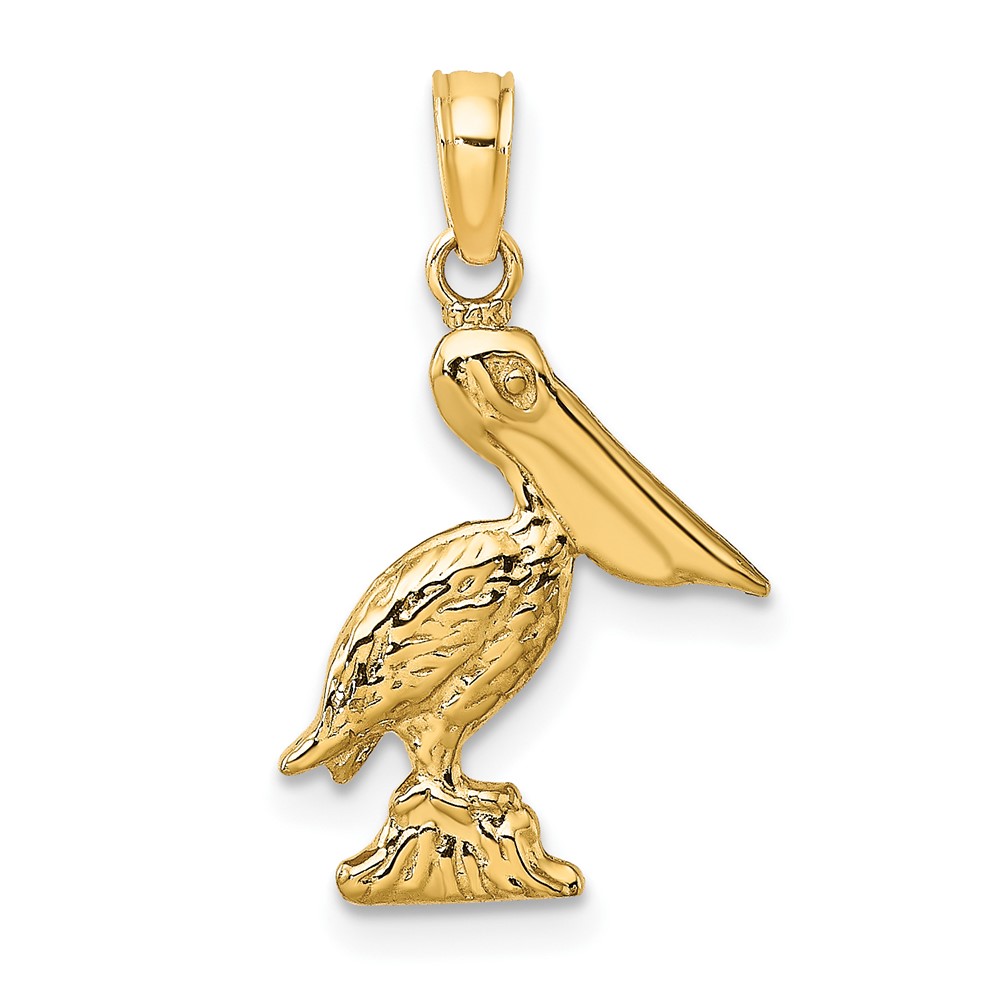 14K 3-D Pelican Standing Charm (K7661)