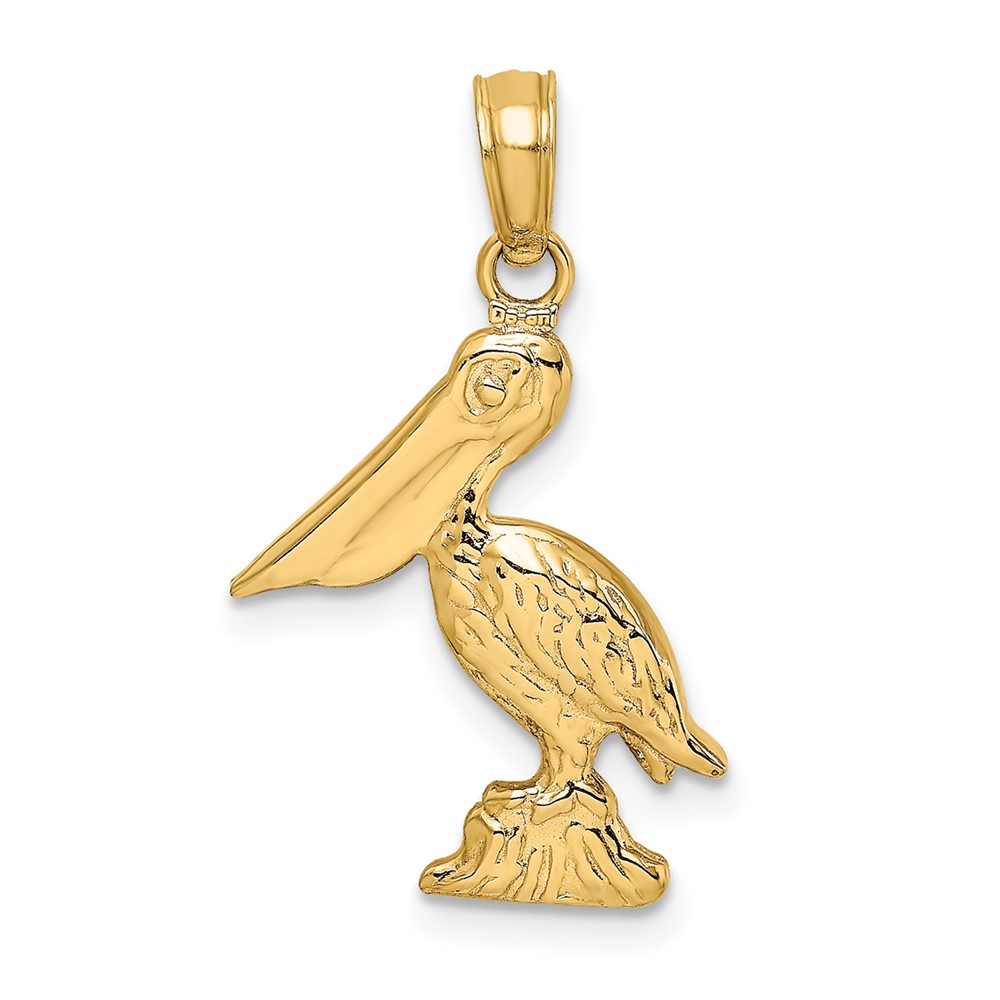 14K 3-D Pelican Standing Charm (K7661)