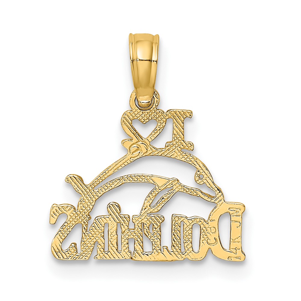 14K I HEART DOLPHINS w/ Dolphin Charm (K7664)