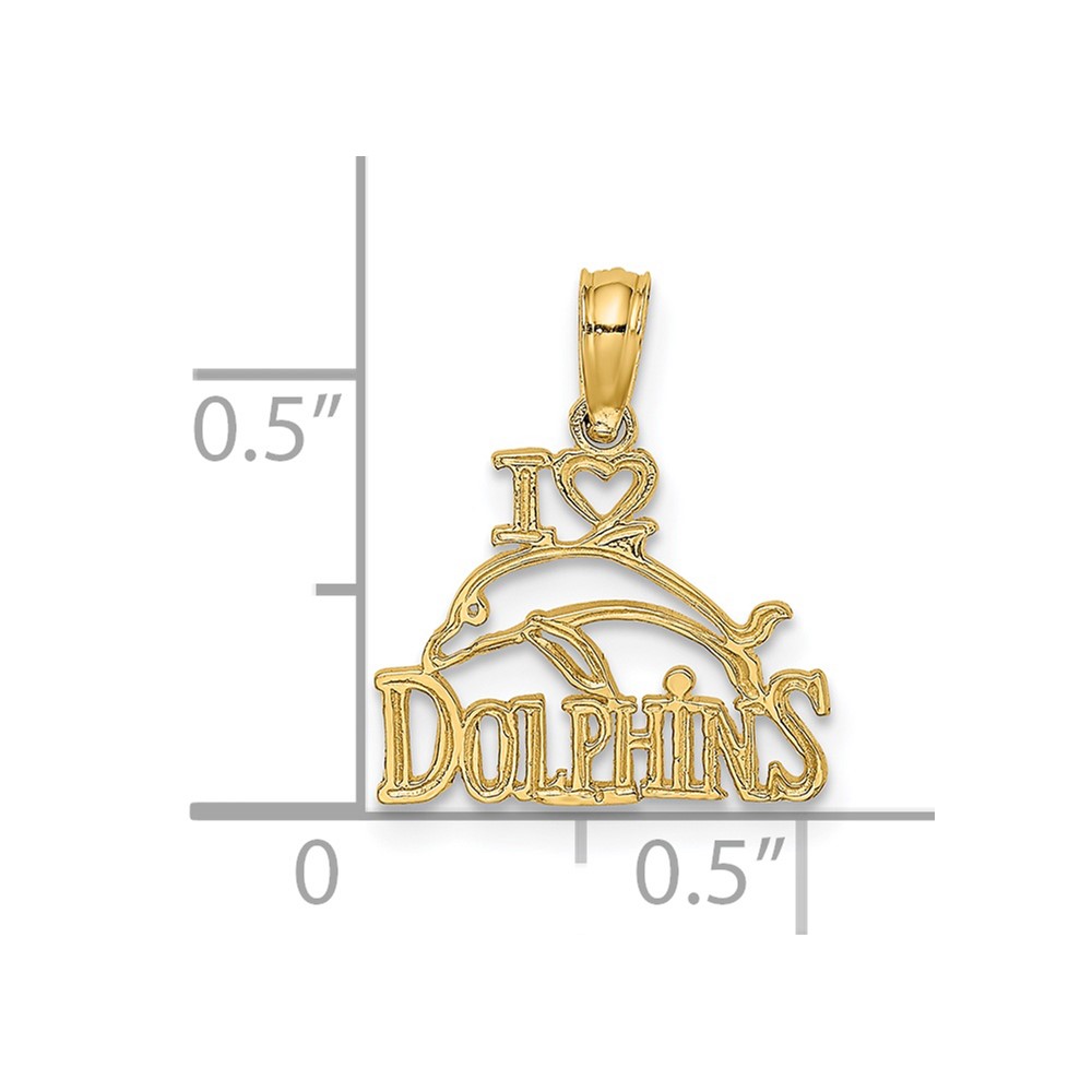 14K I HEART DOLPHINS w/ Dolphin Charm (K7664)