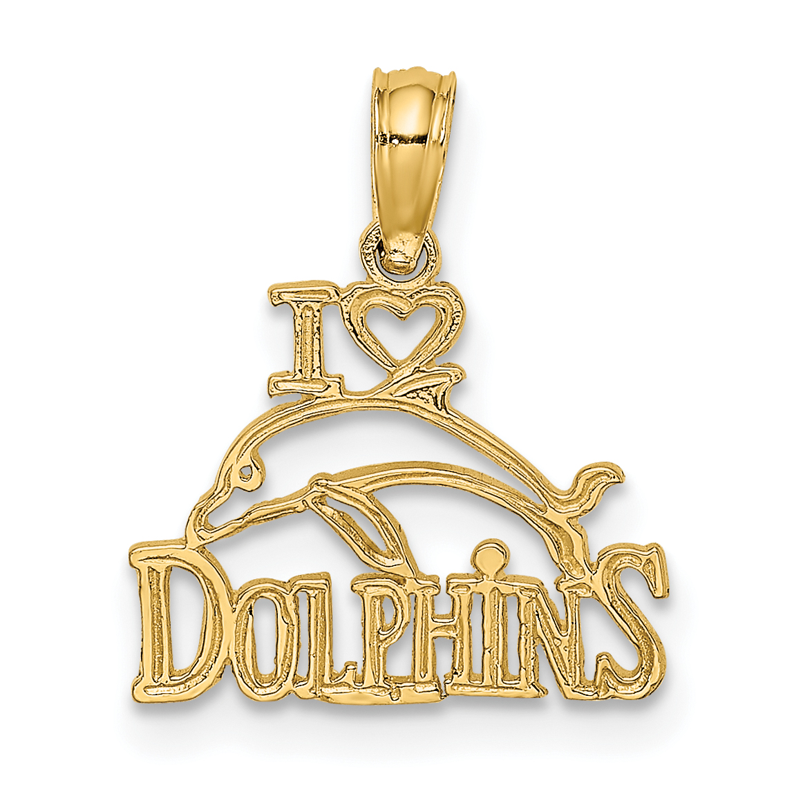 14K I HEART DOLPHINS w/ Dolphin Charm (K7664)
