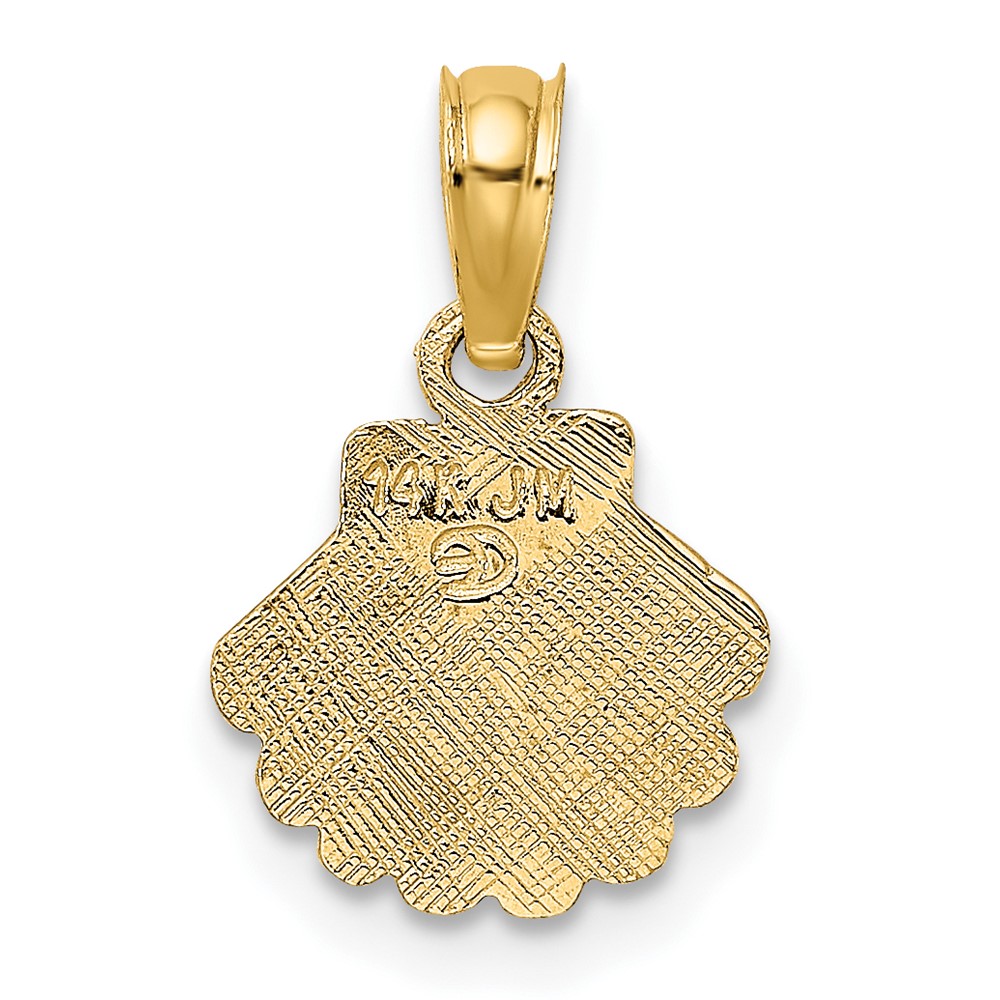 14K Polished and Engraved Shell Charm (K7665)