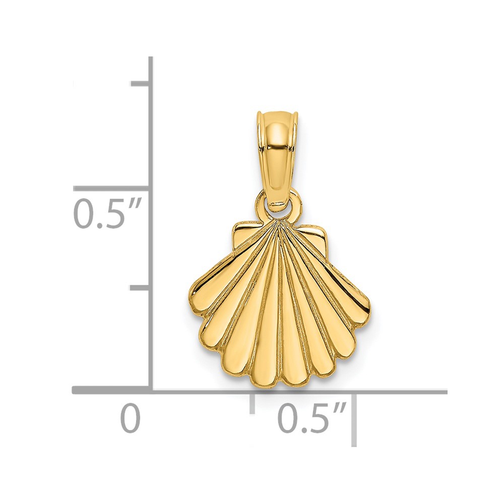 14K Polished and Engraved Shell Charm (K7665)