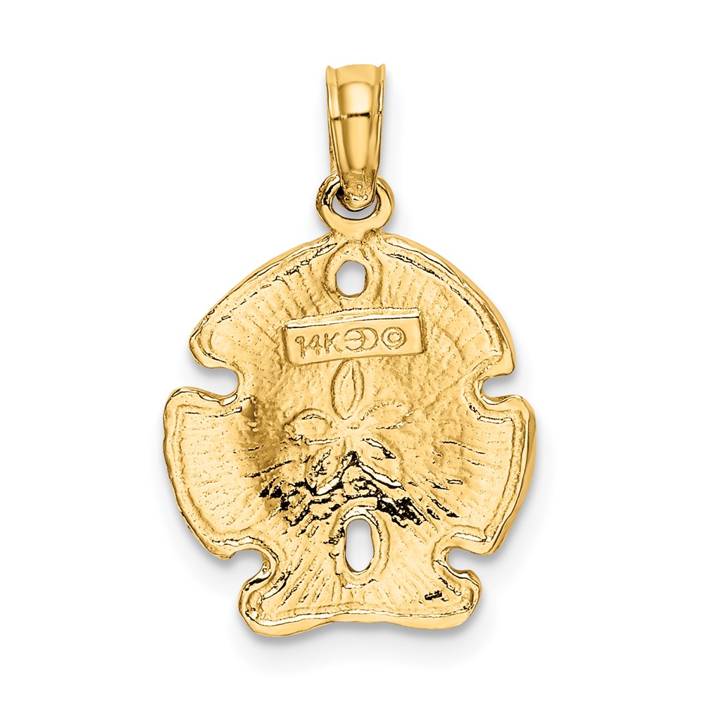 14K Polished Sand Dollar Charm (K7666)