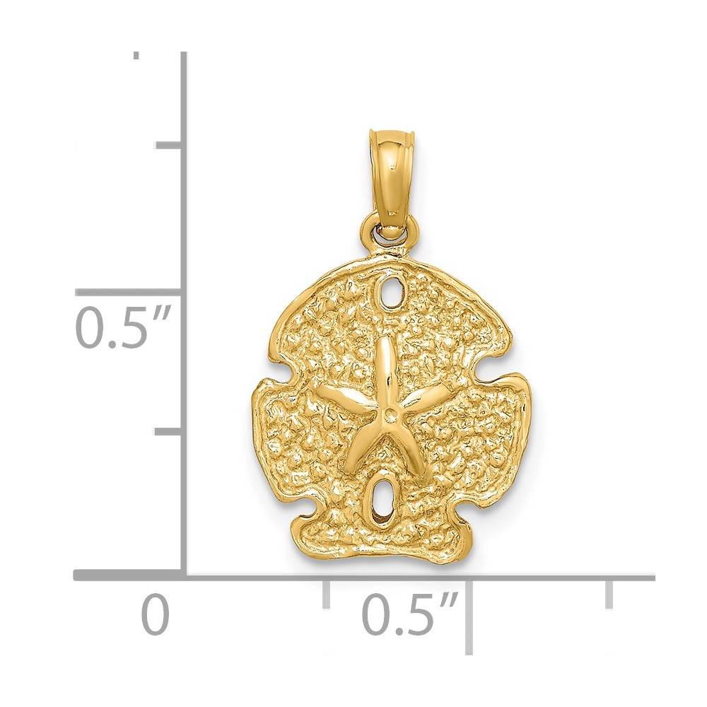 14K Polished Sand Dollar Charm (K7666)