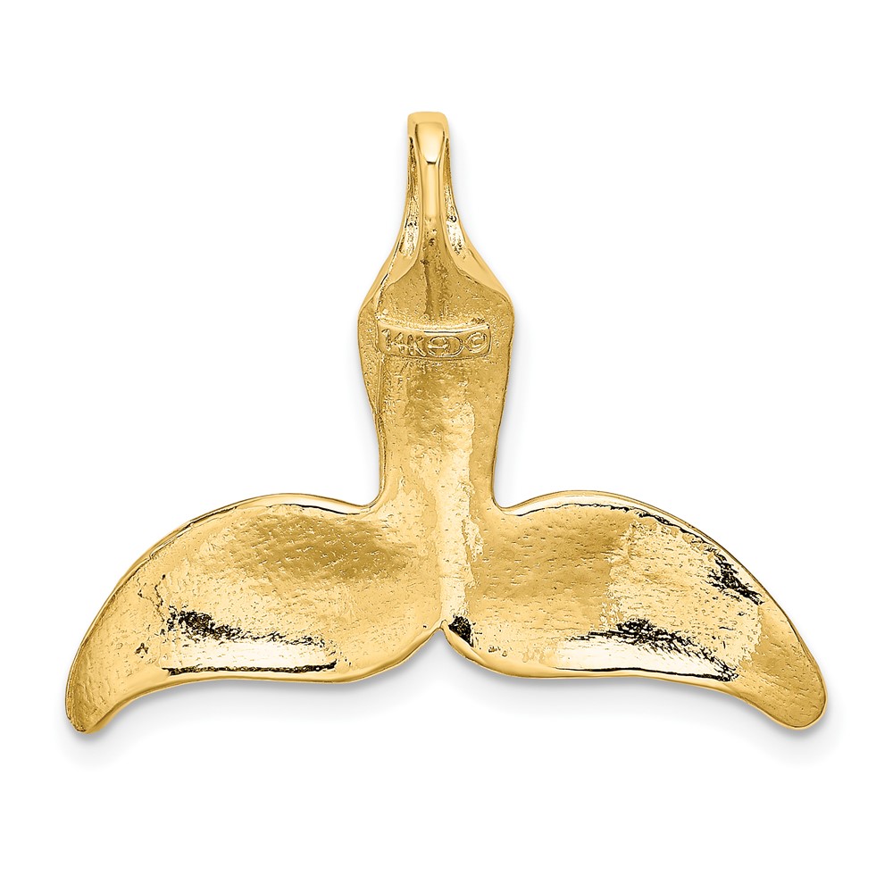 14K 3-D Polished Engraved Whale Tail Chain Slide (K7676)