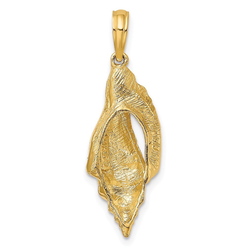 14K Polished Elongated Shell Charm (K7679)