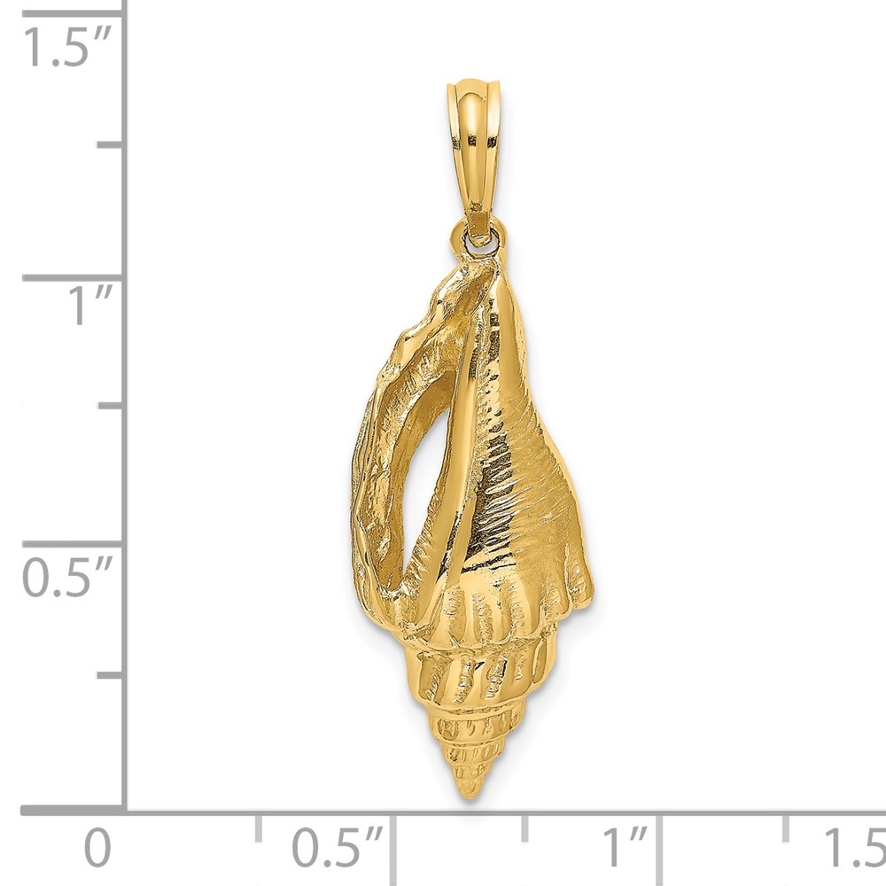 14K Polished Elongated Shell Charm (K7679)
