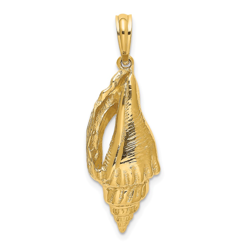14K Polished Elongated Shell Charm (K7679)