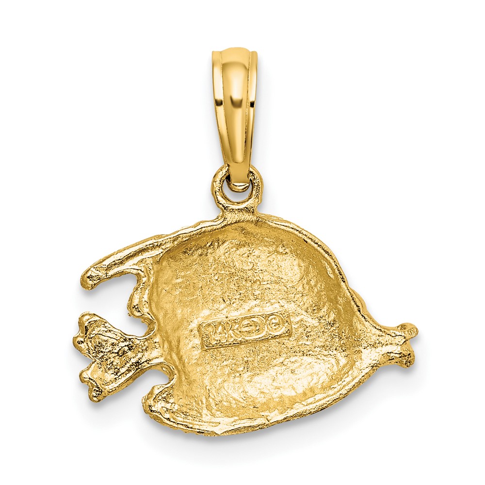 14K Polished Engraved Fish Charm (K7686)