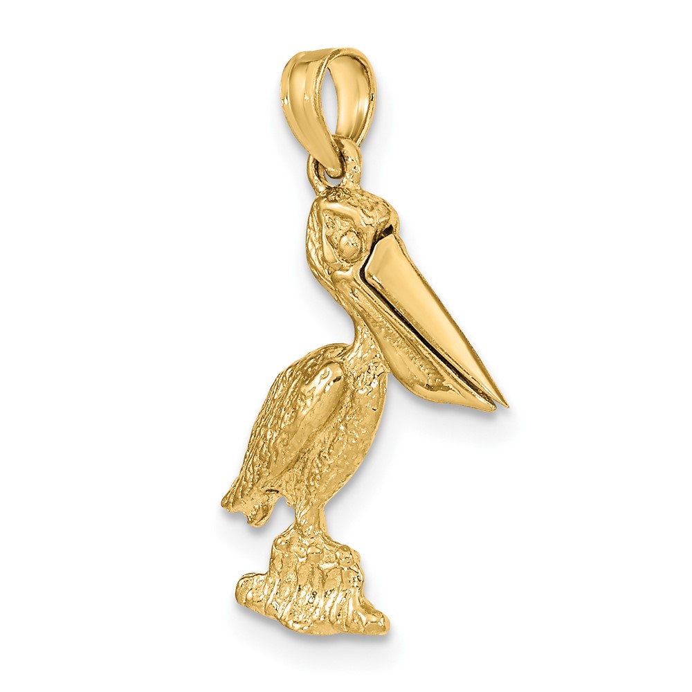 14K 3-D Standing Pelican with Moveable Mouth Charm (K7695)