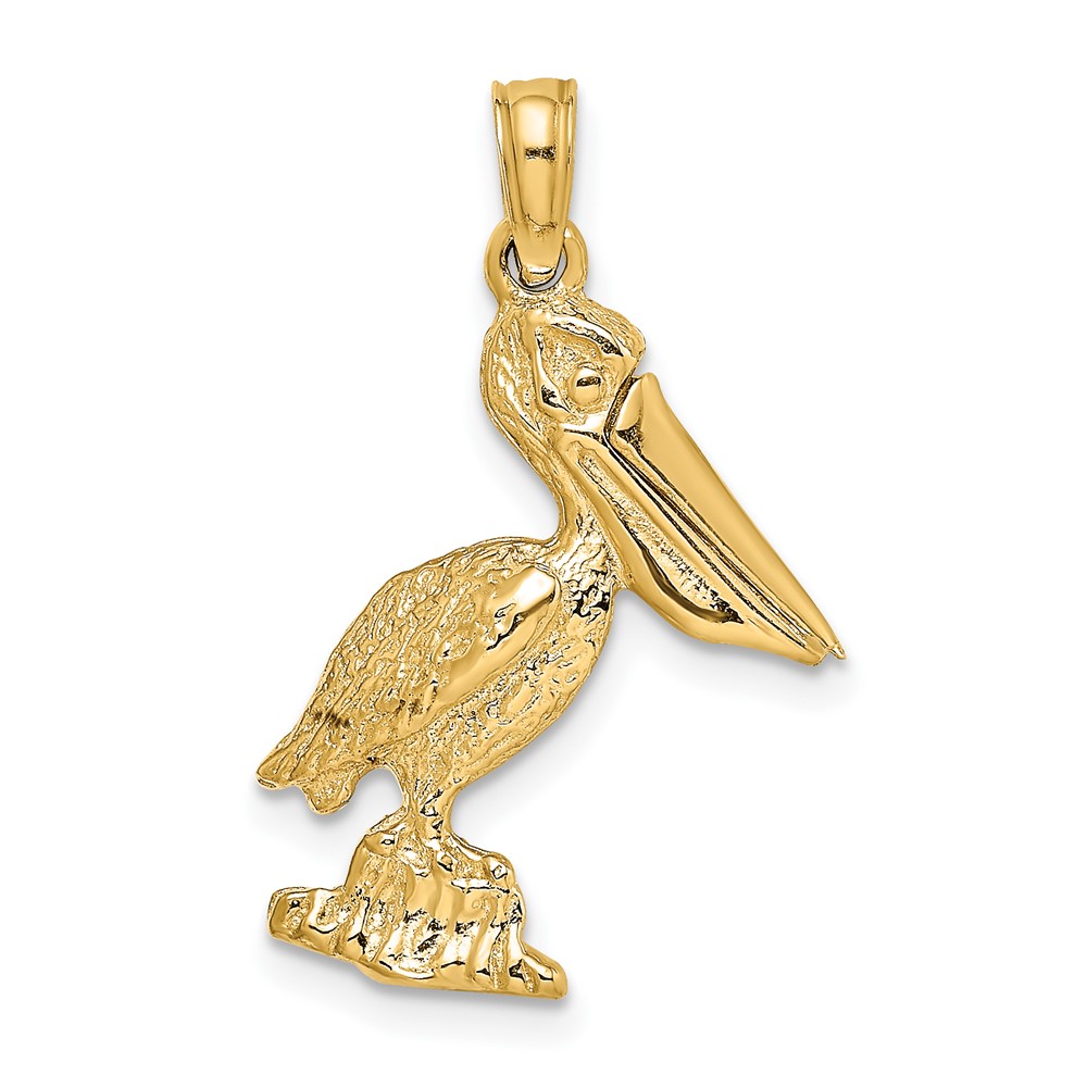 14K 3-D Standing Pelican with Moveable Mouth Charm (K7695)