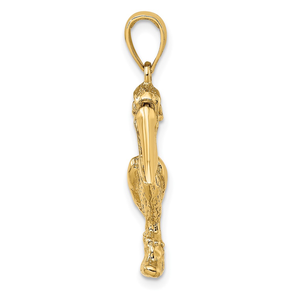 14K 3-D Large Standing Pelican with Moveable Mouth Charm (K7705)