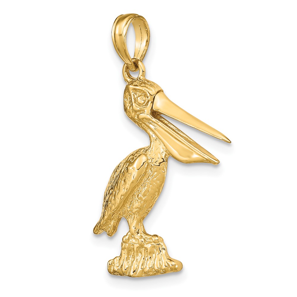 14K 3-D Large Standing Pelican with Moveable Mouth Charm (K7705)