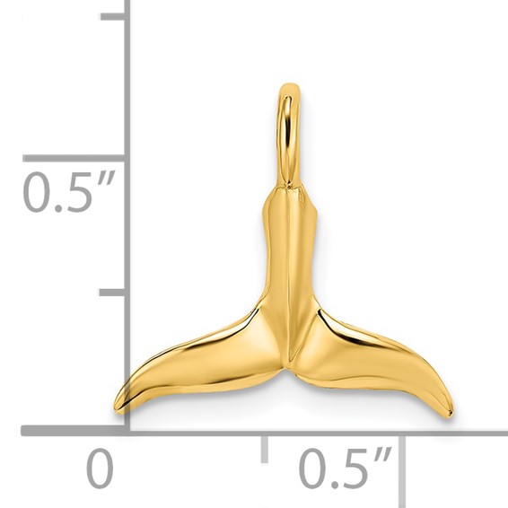 Gold Polished Whale Tail Pendants