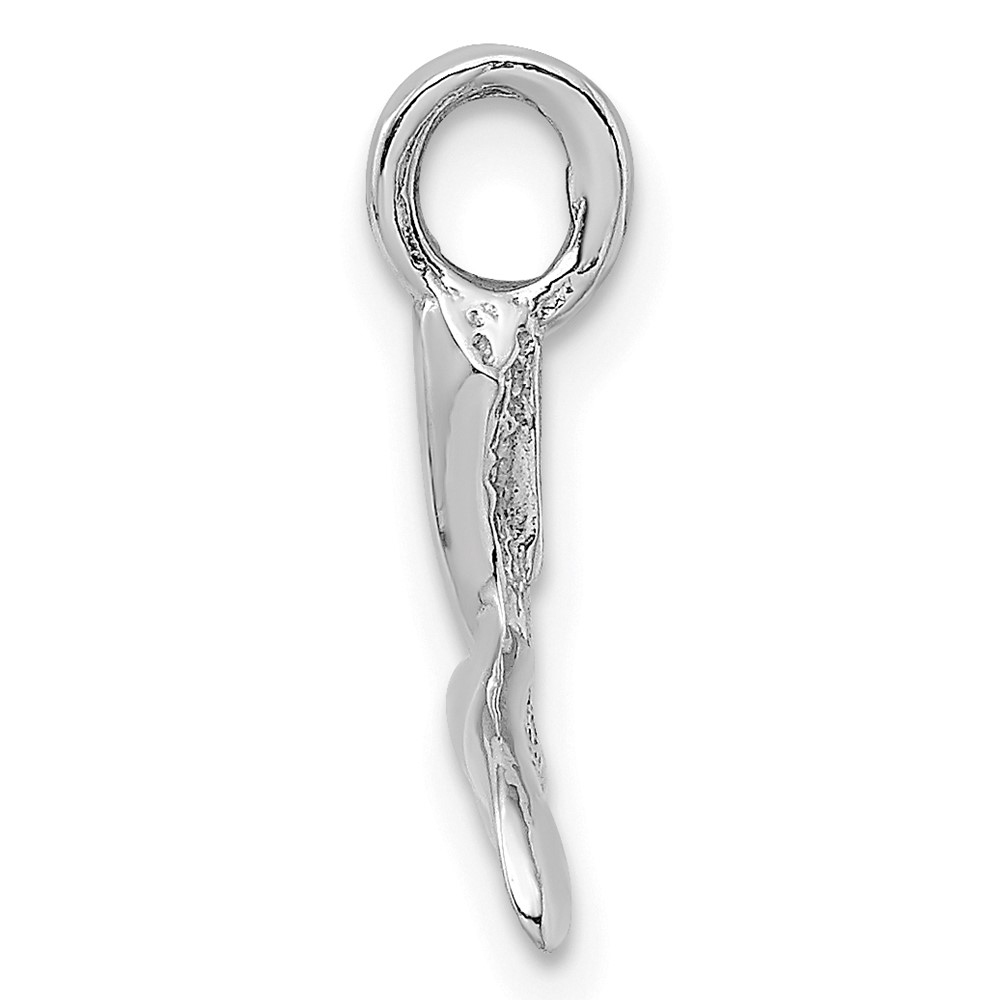 14K White Gold 3-D Polished Whale Tail Chain Slide (K7709W)