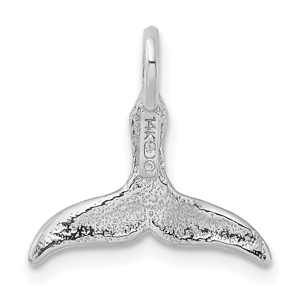 14K White Gold 3-D Polished Whale Tail Chain Slide (K7709W)