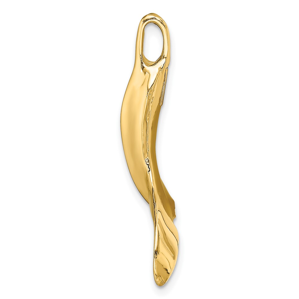 14K 3-D Polished Whale Tail Chain Slide (K7713)