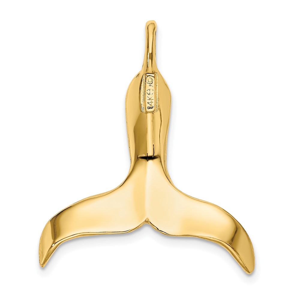 14K 3-D Polished Whale Tail Chain Slide (K7713)