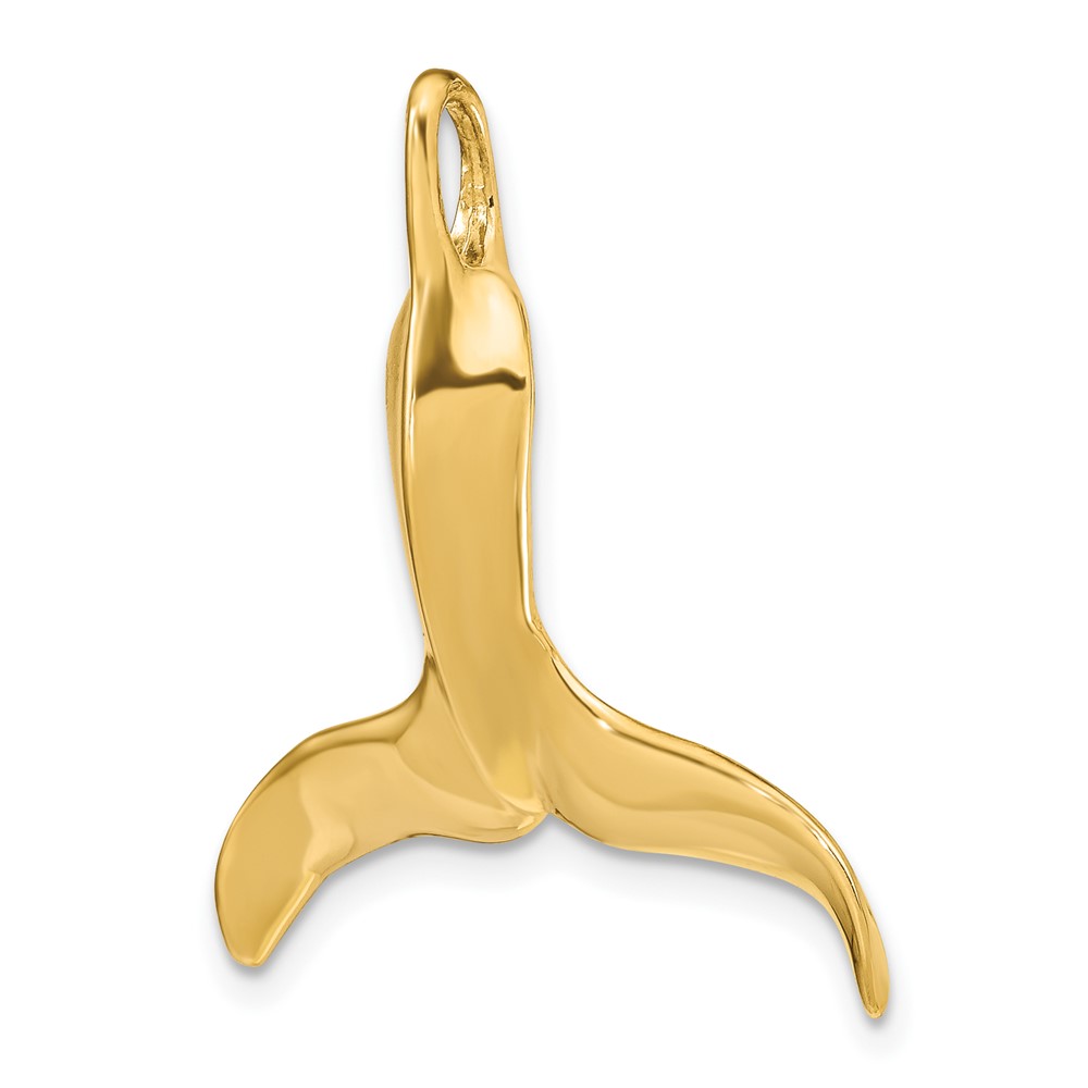 14K 3-D Polished Whale Tail Chain Slide (K7713)