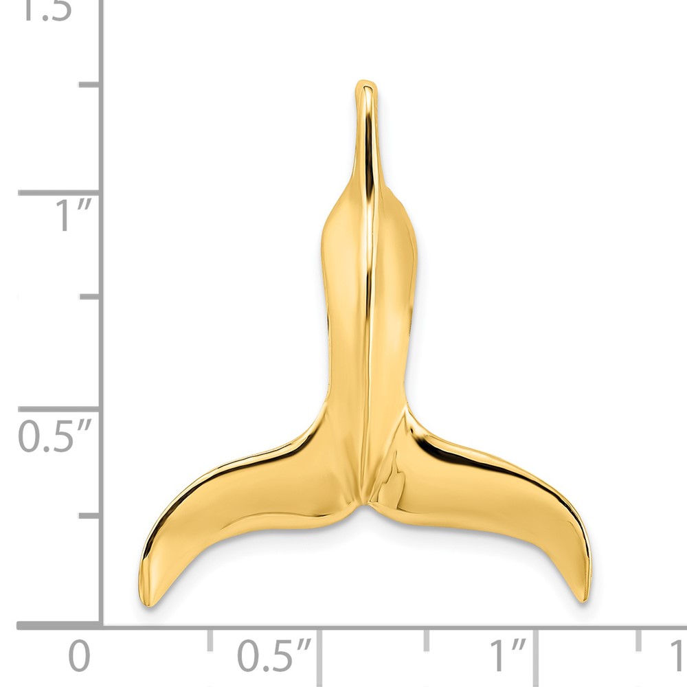 14K 3-D Polished Whale Tail Chain Slide (K7713)