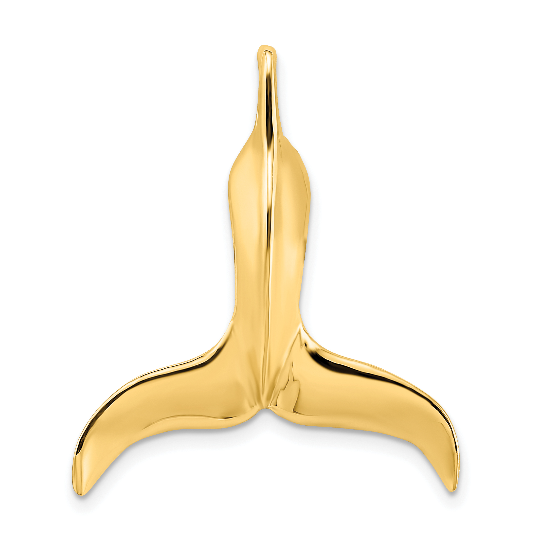 14K 3-D Polished Whale Tail Chain Slide (K7713)