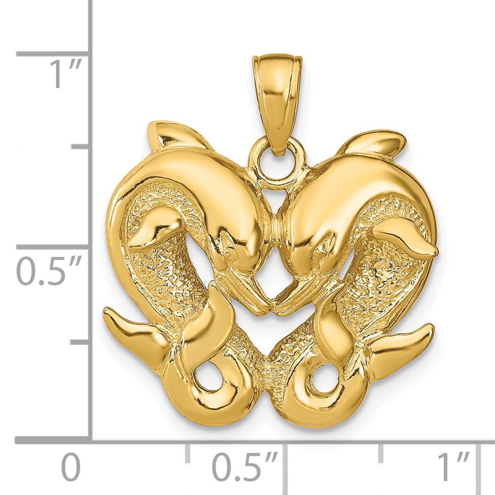 14k Dolphins Pendant (K7717)