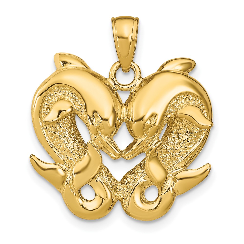 14k Dolphins Pendant (K7717)