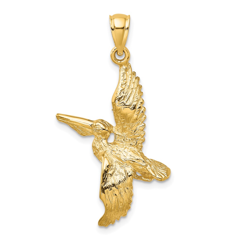 14K 3-D Pelican Flying Charm (K7741)