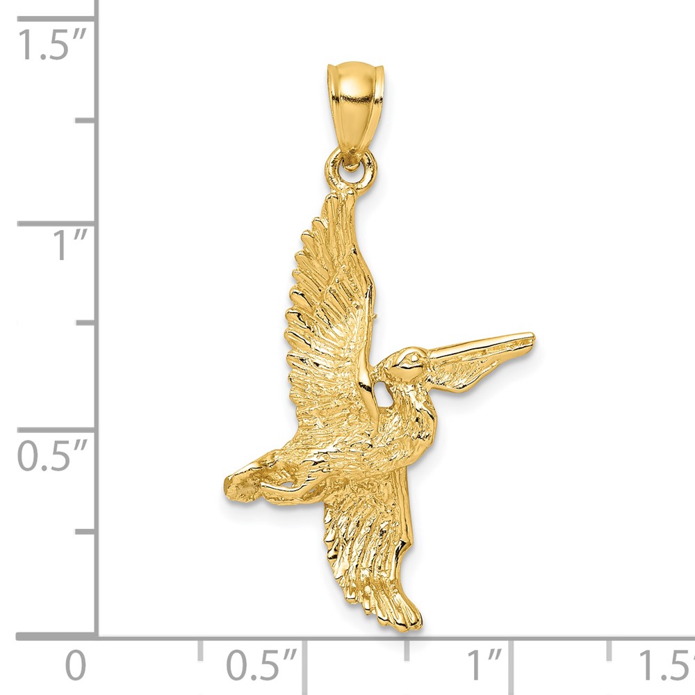 14K 3-D Pelican Flying Charm (K7741)